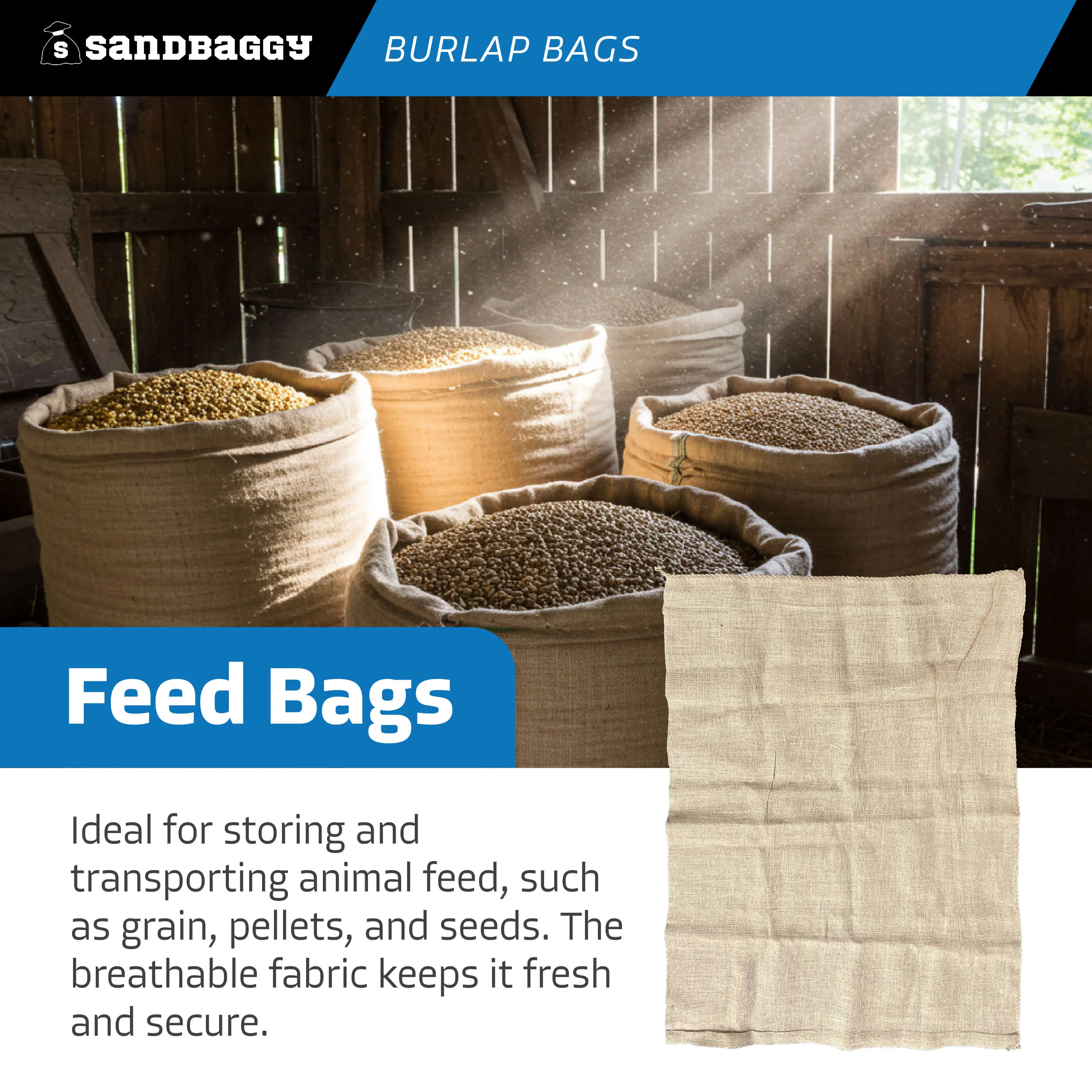 36" x 48" Extra Large Burlap Bags (200 Lb Capacity) - Food Grade