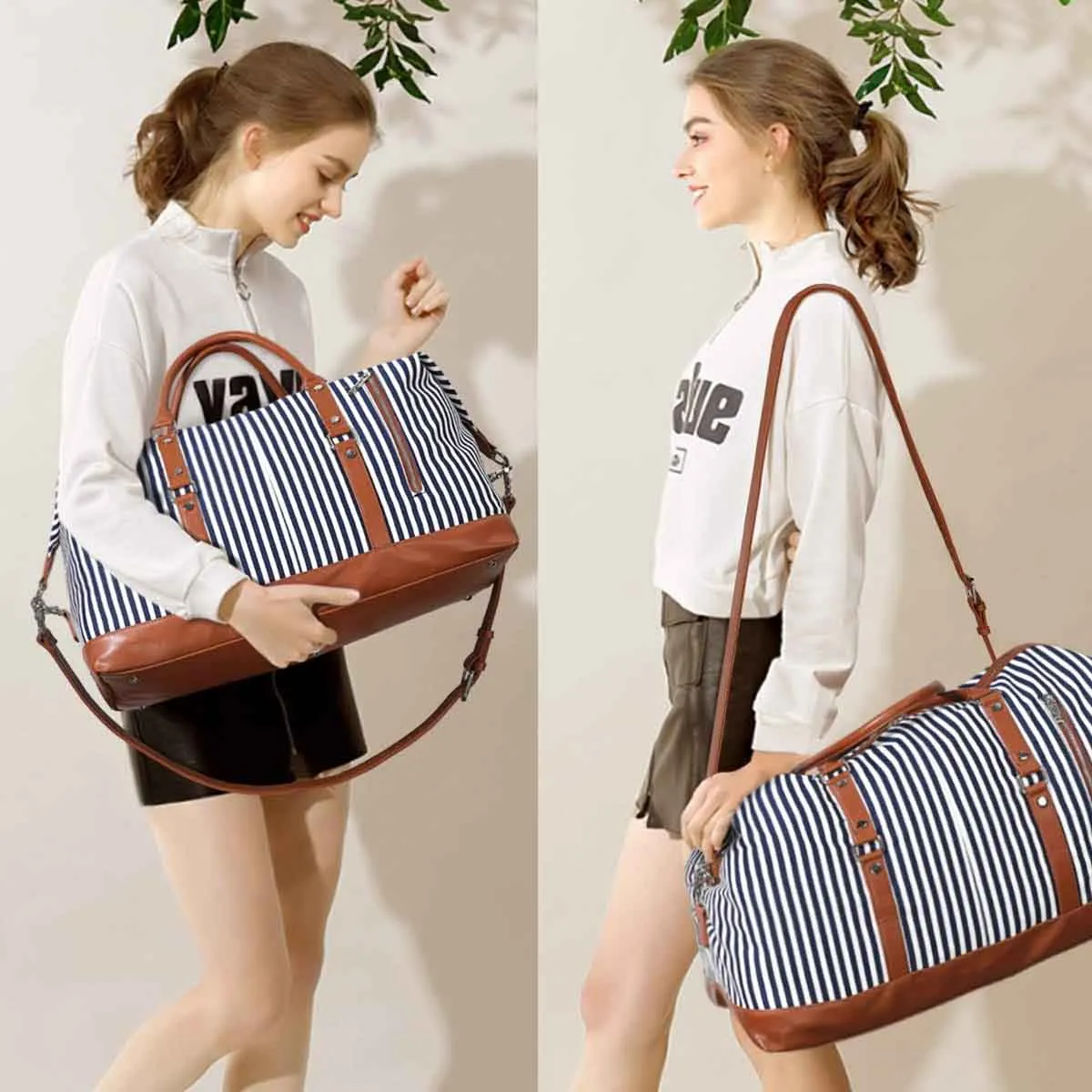 43L Canvas Duffel Weekender Bag