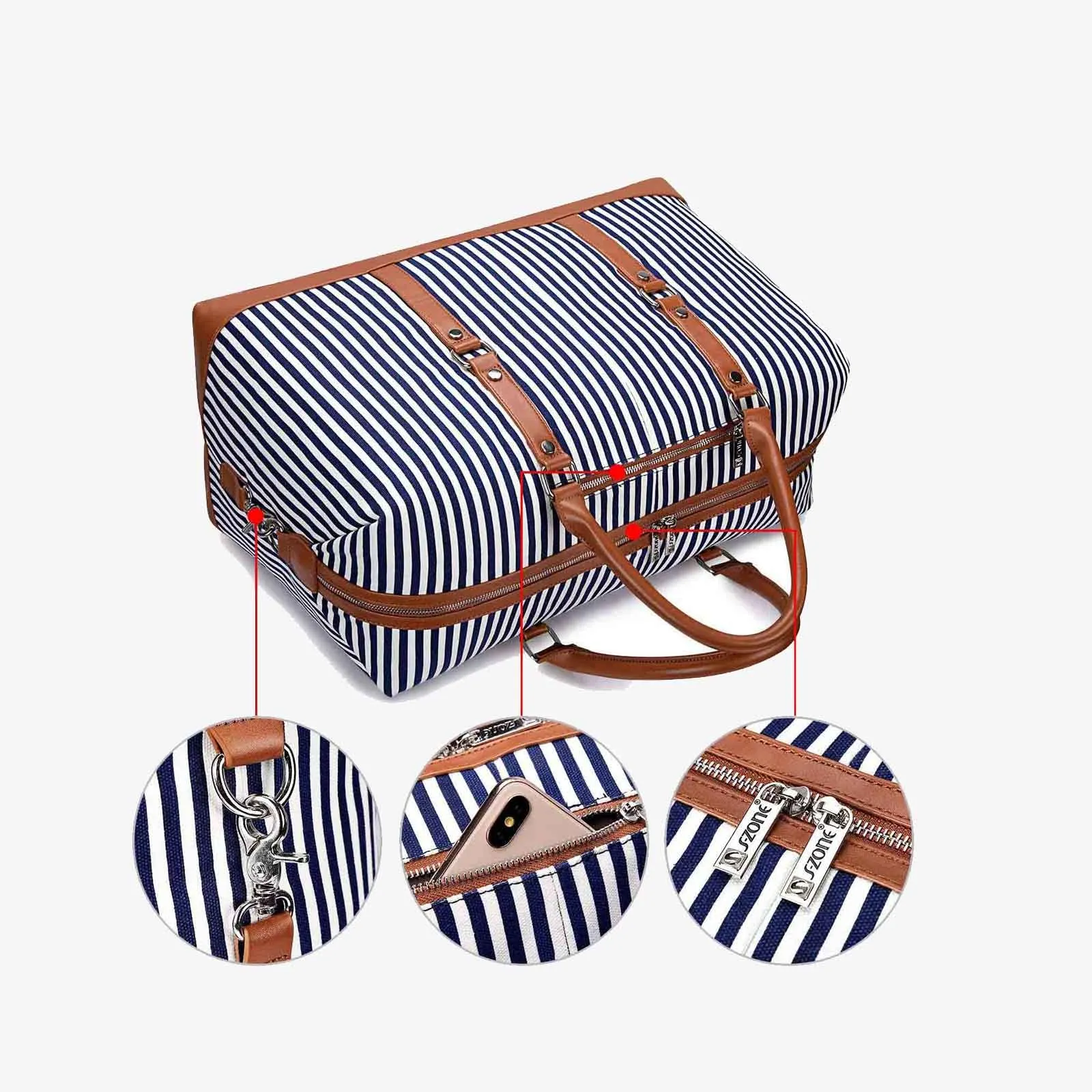 43L Canvas Duffel Weekender Bag