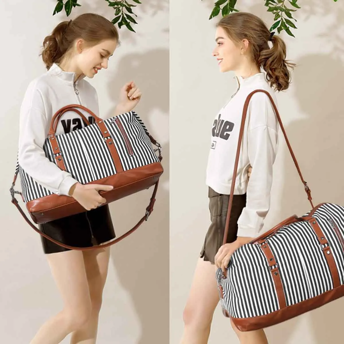43L Canvas Duffel Weekender Bag