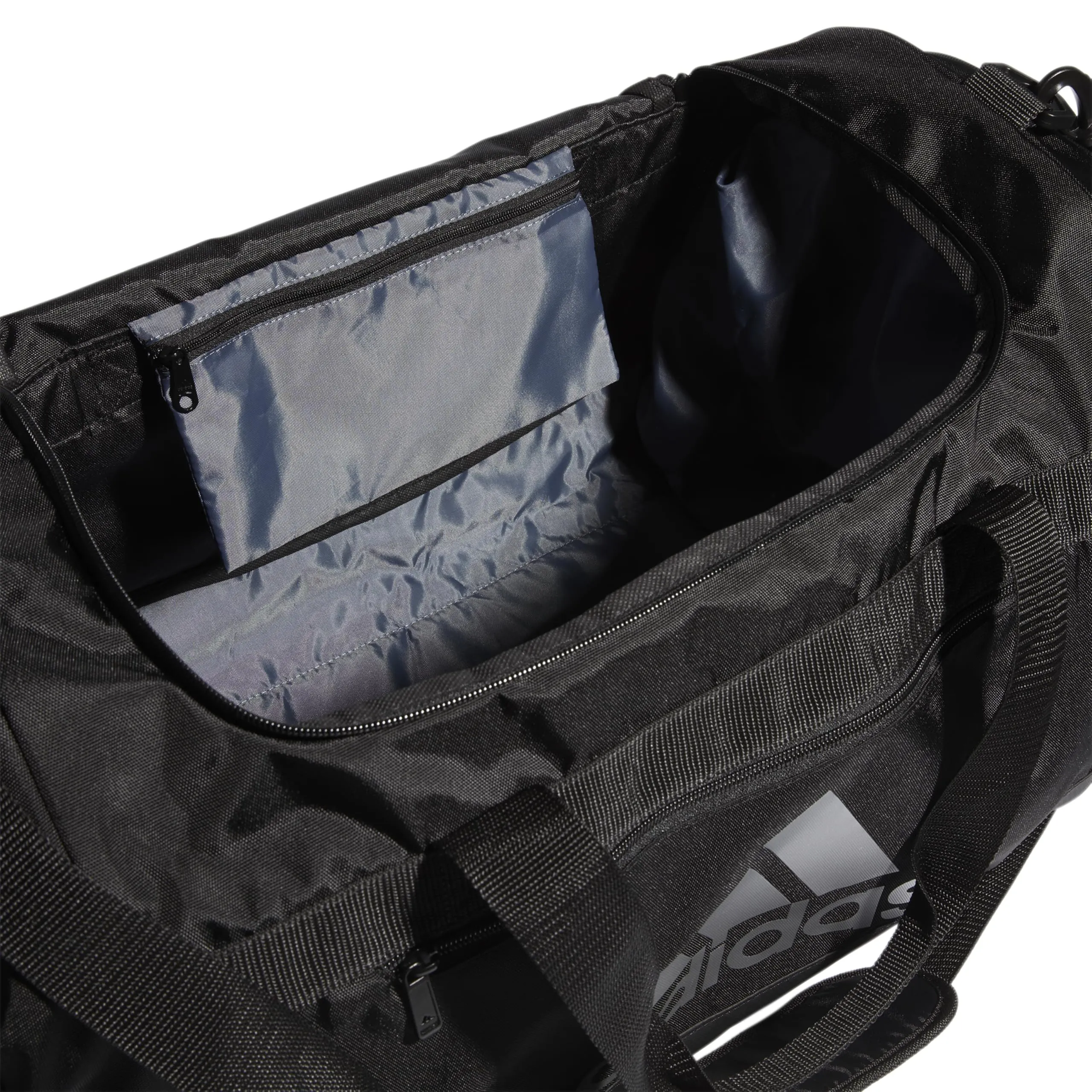 adidas Unisex Adult Defender 4.0 Duffel, Durable Athletic Sports Gym Travel Bag for Men and Women, Black/Silver Metallic, Medium (66L)