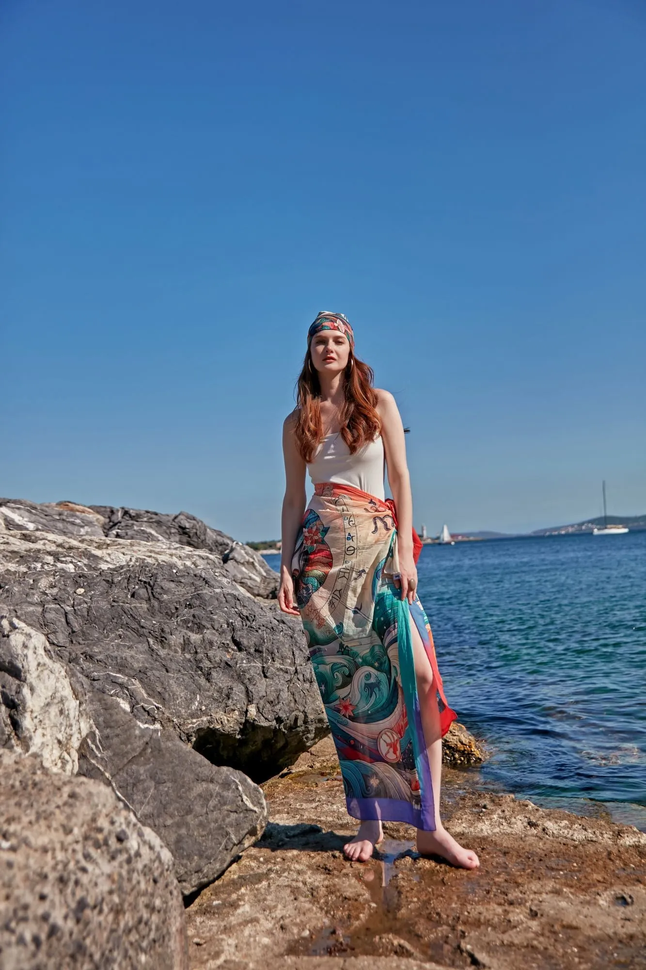 ARIES Cotton Voile Large Shawl 54" x 54" MYTHOLOGY Collection