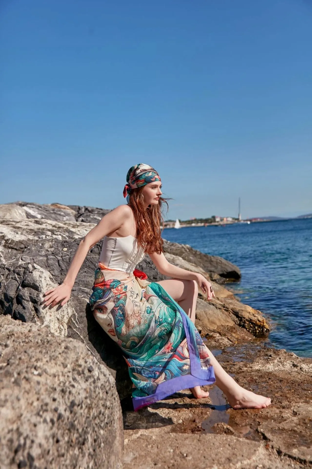 ARIES Cotton Voile Large Shawl 54" x 54" MYTHOLOGY Collection