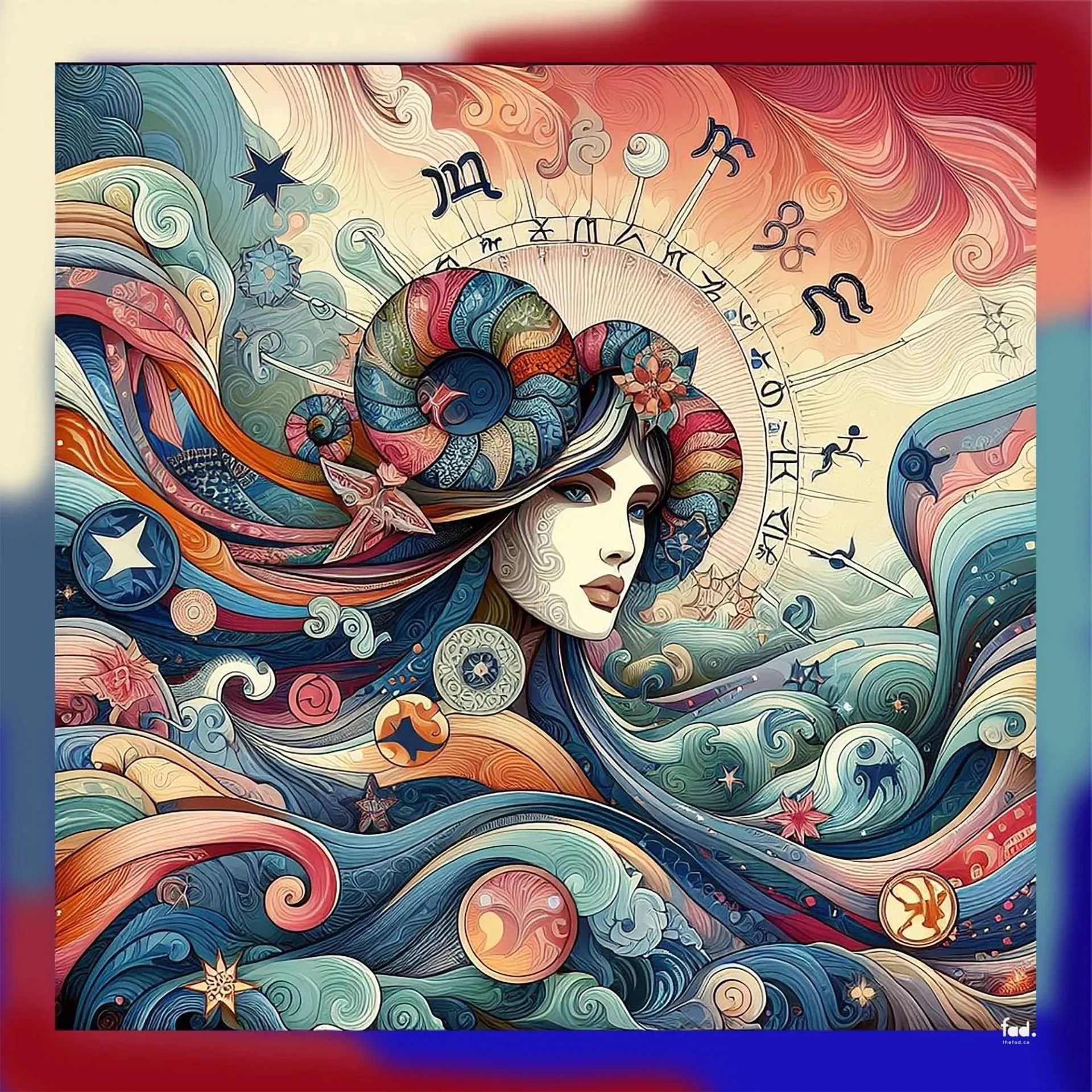ARIES Cotton Voile Large Shawl 54" x 54" MYTHOLOGY Collection