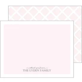 Baby Pink Thank You Flat Notecards