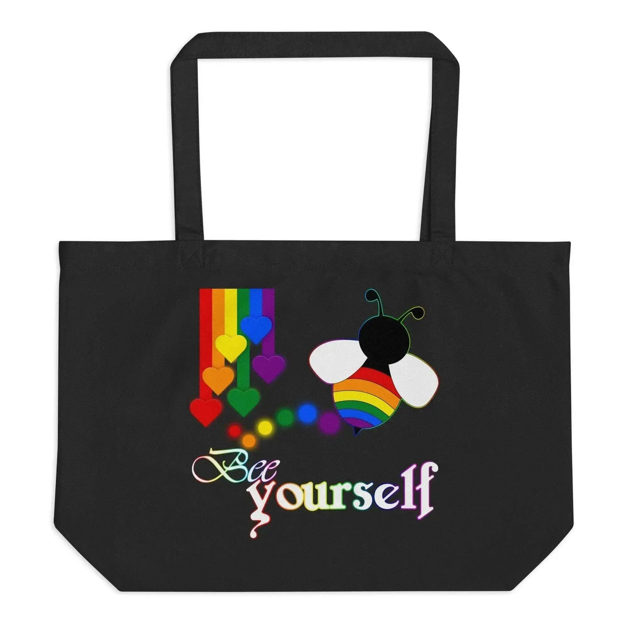 Bee Yourself Be Pridge LGBT Large organic tote bag
