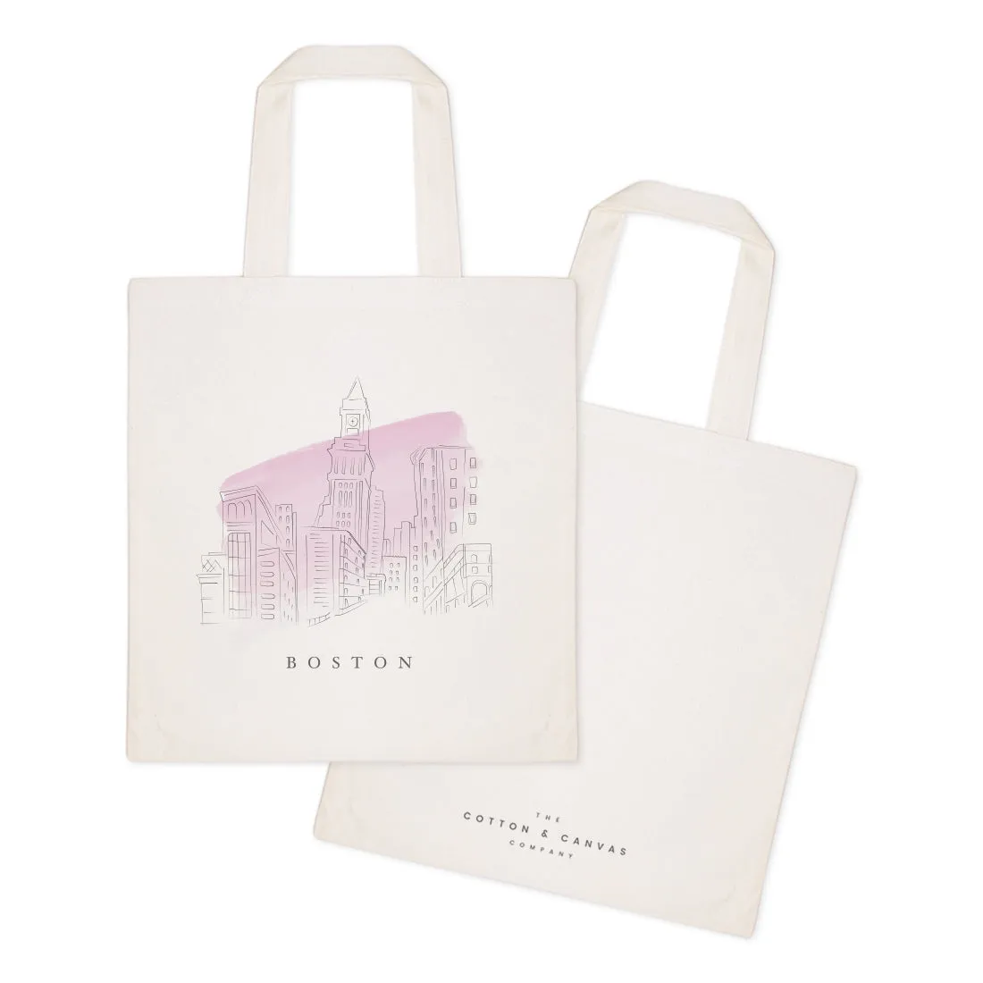 Boston Cityscape Cotton Canvas Tote Bag by The Cotton & Canvas Co.
