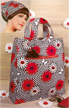 BP-32 Patterned Bag and Headscarf - Vintage Image