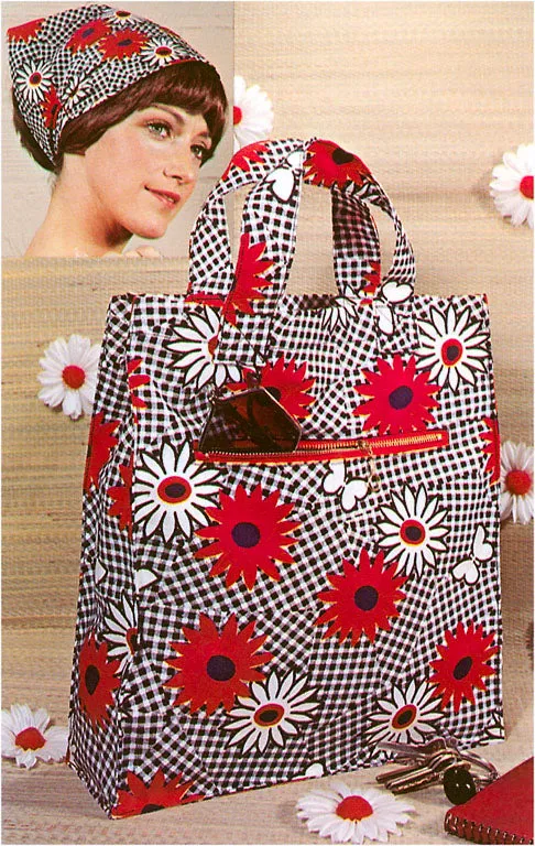 BP-32 Patterned Bag and Headscarf - Vintage Image