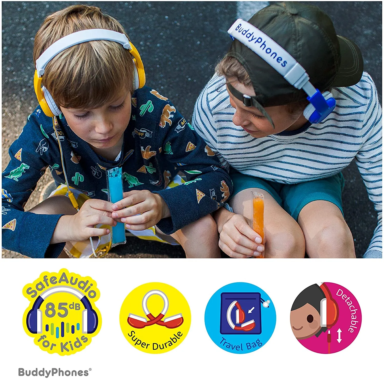 BUDDYPHONES Explore Foldable Headphones with Mic Orange