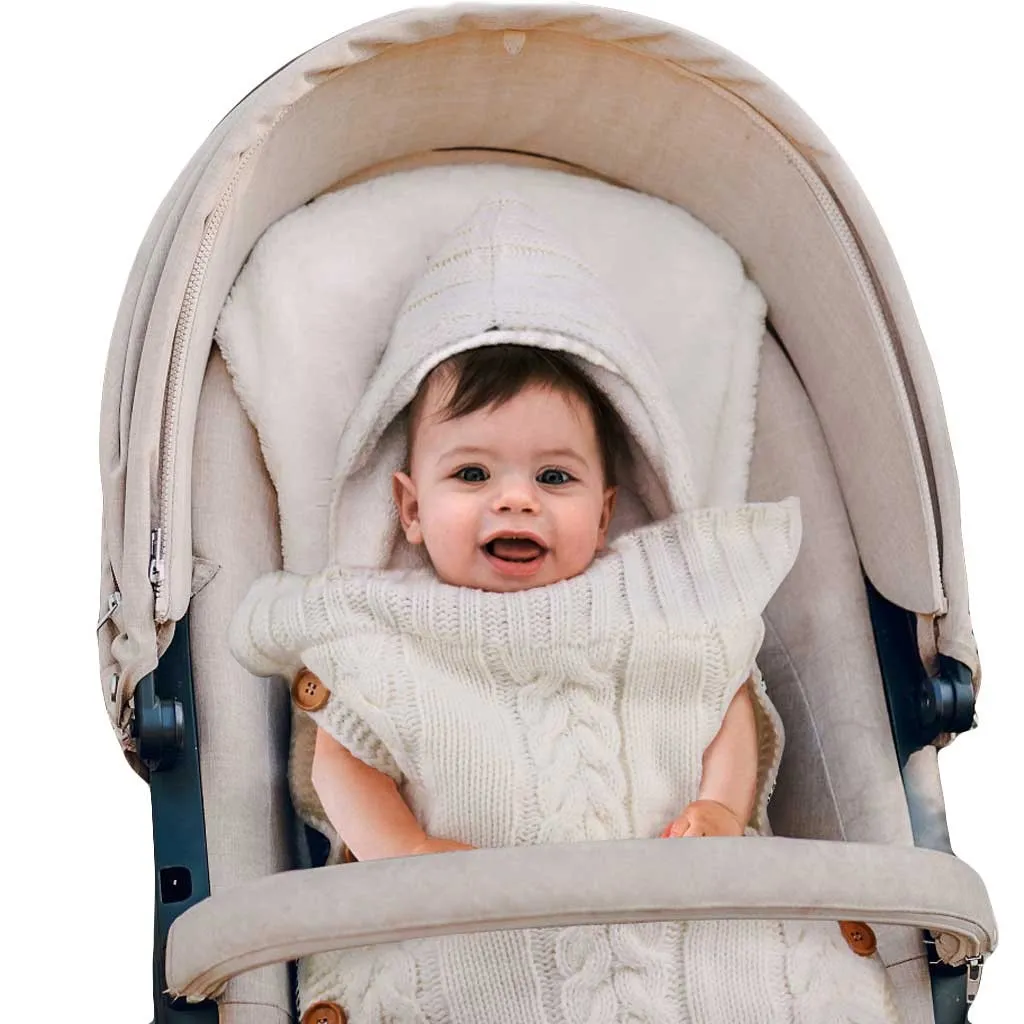 Button Knit Stroller Bag