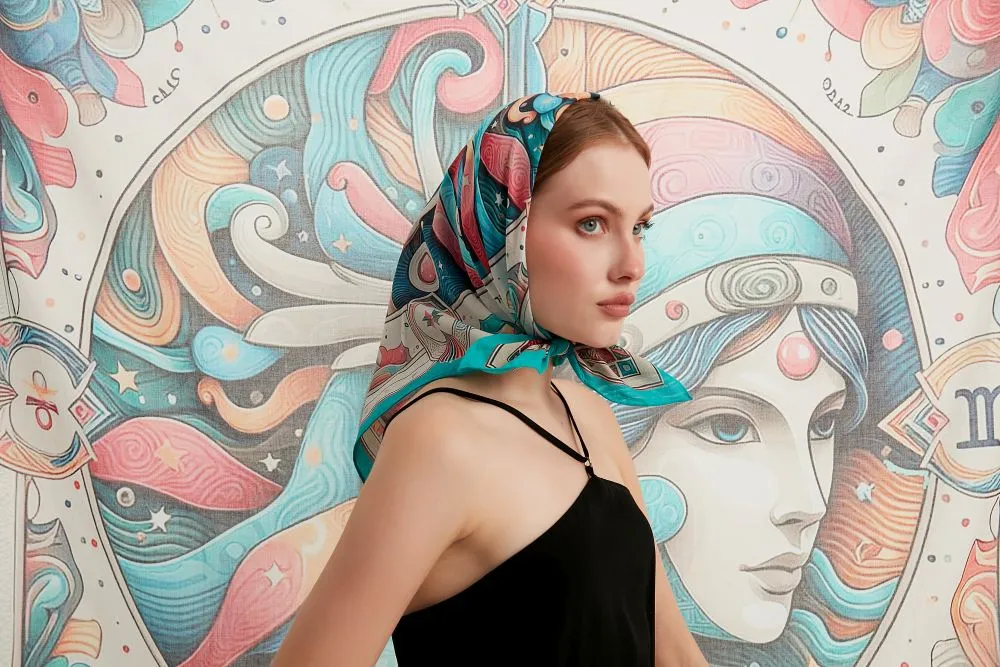 CELESTIAL Cotton Voile Bandana 26" x 26" MYTHOLOGY Collection