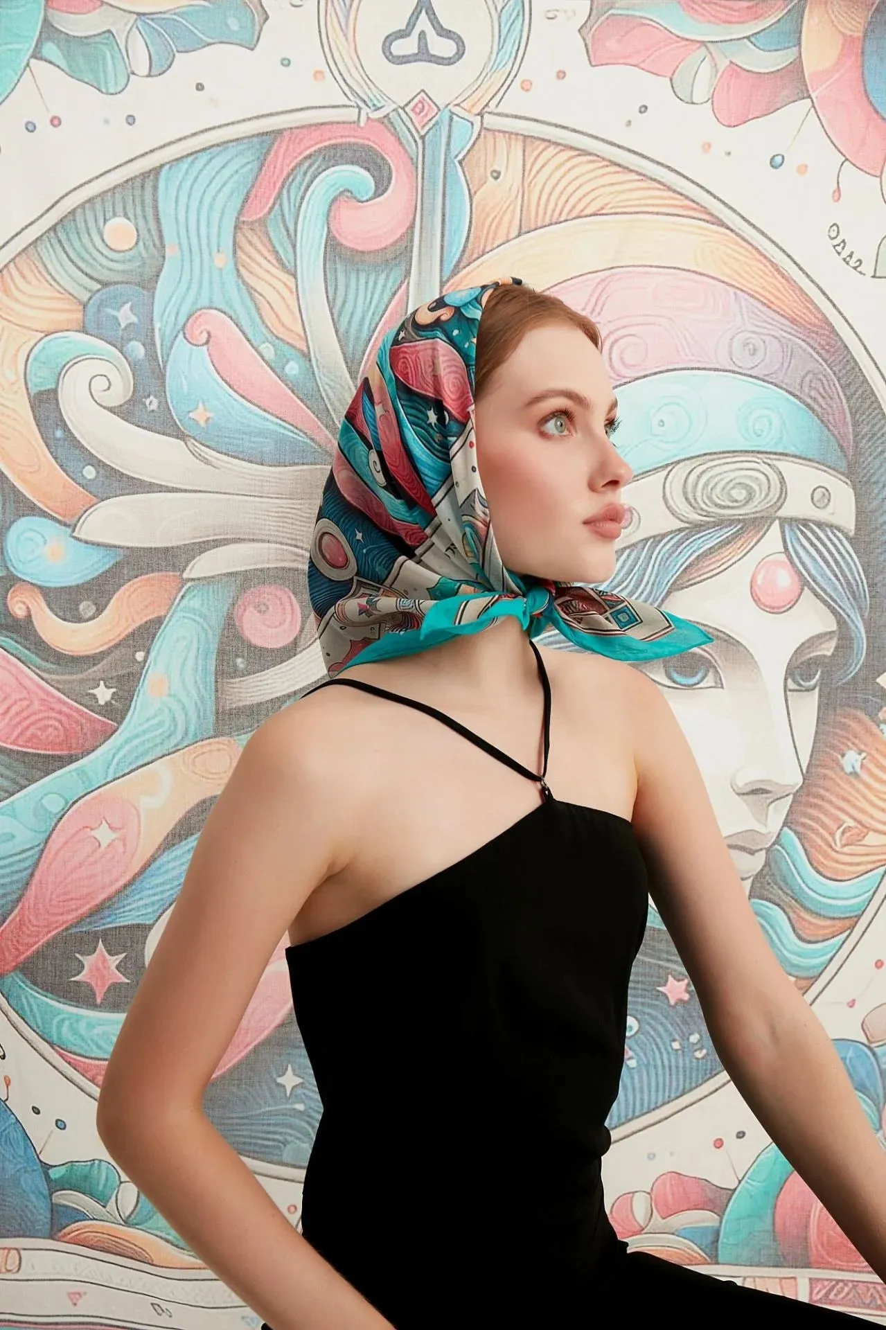 CELESTIAL Cotton Voile Bandana 26" x 26" MYTHOLOGY Collection