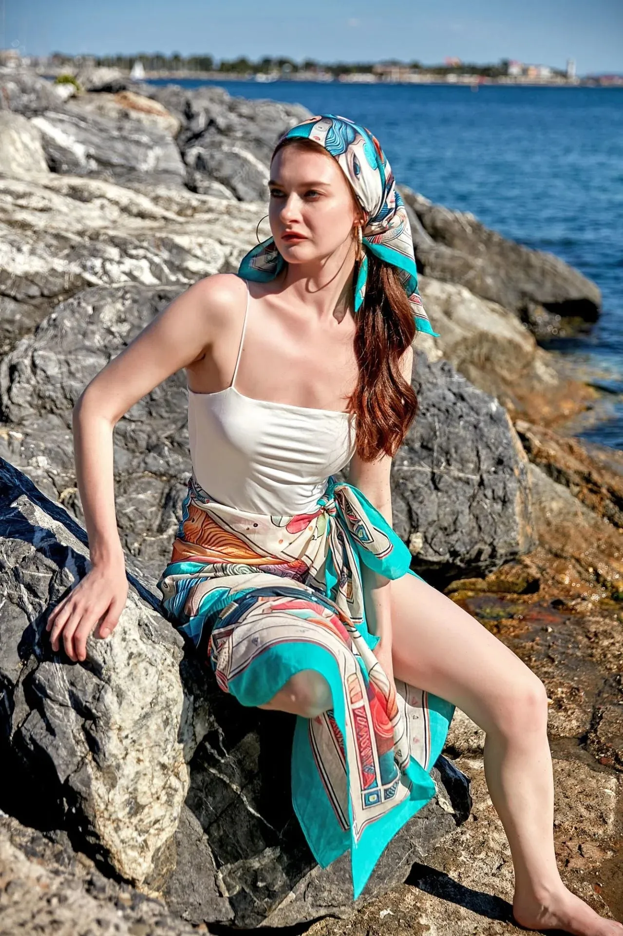 CELESTIAL Cotton Voile Bandana 26" x 26" MYTHOLOGY Collection