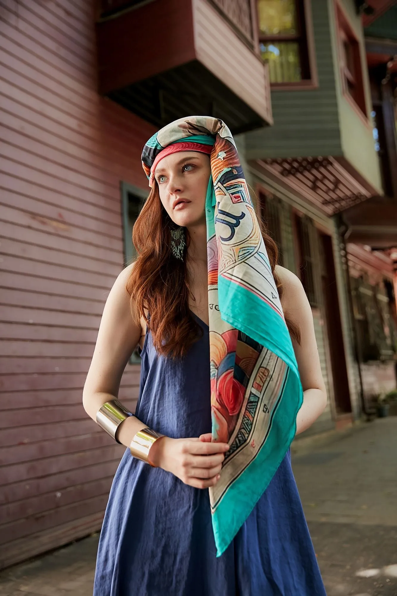 CELESTIAL Cotton Voile Large Shawl 54" x 54" MYTHOLOGY Collection