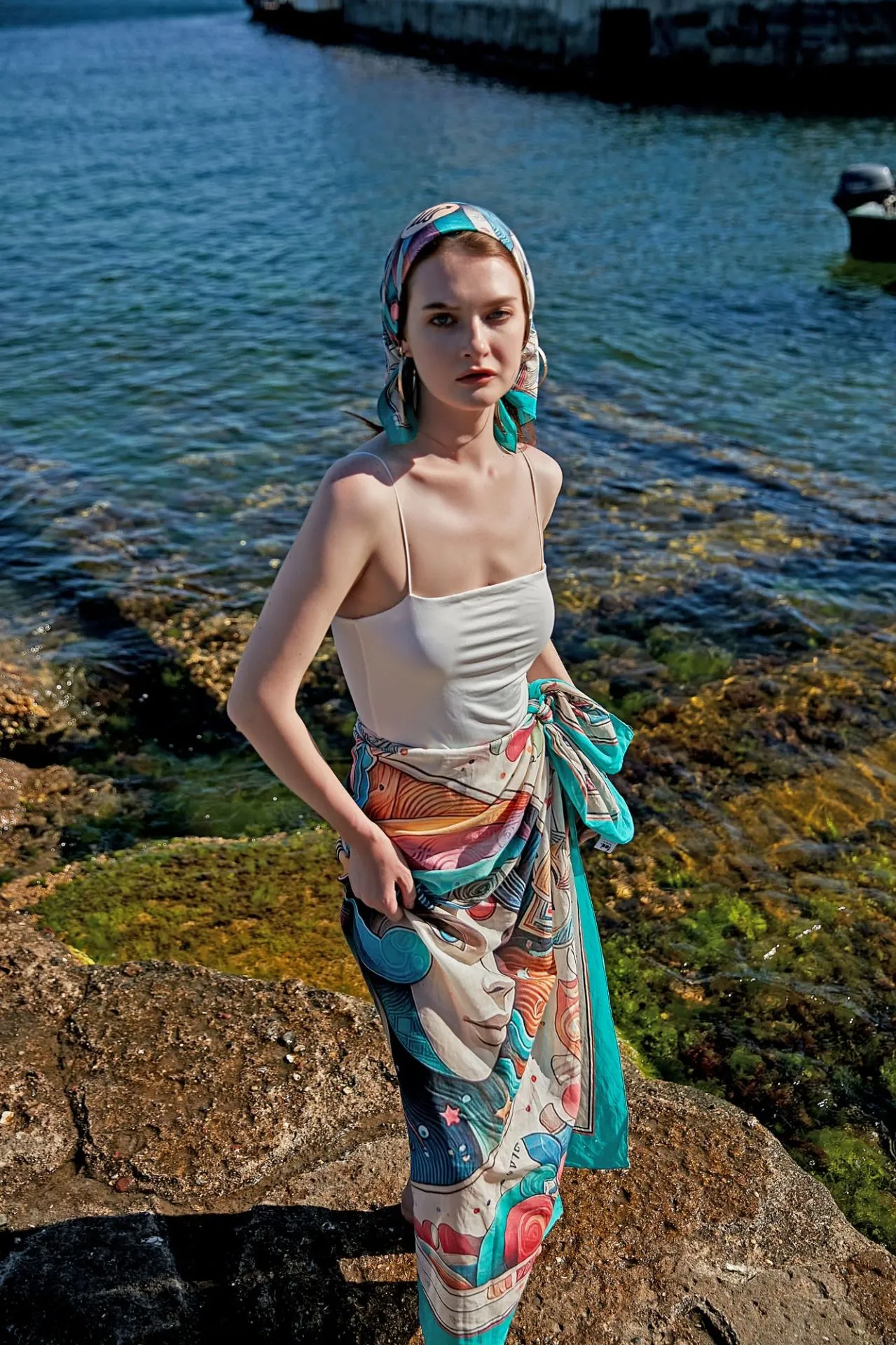 CELESTIAL Cotton Voile Large Shawl 54" x 54" MYTHOLOGY Collection