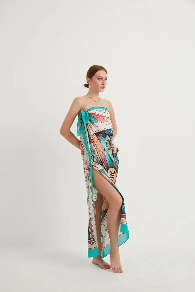 CELESTIAL Cotton Voile Large Shawl 54" x 54" MYTHOLOGY Collection