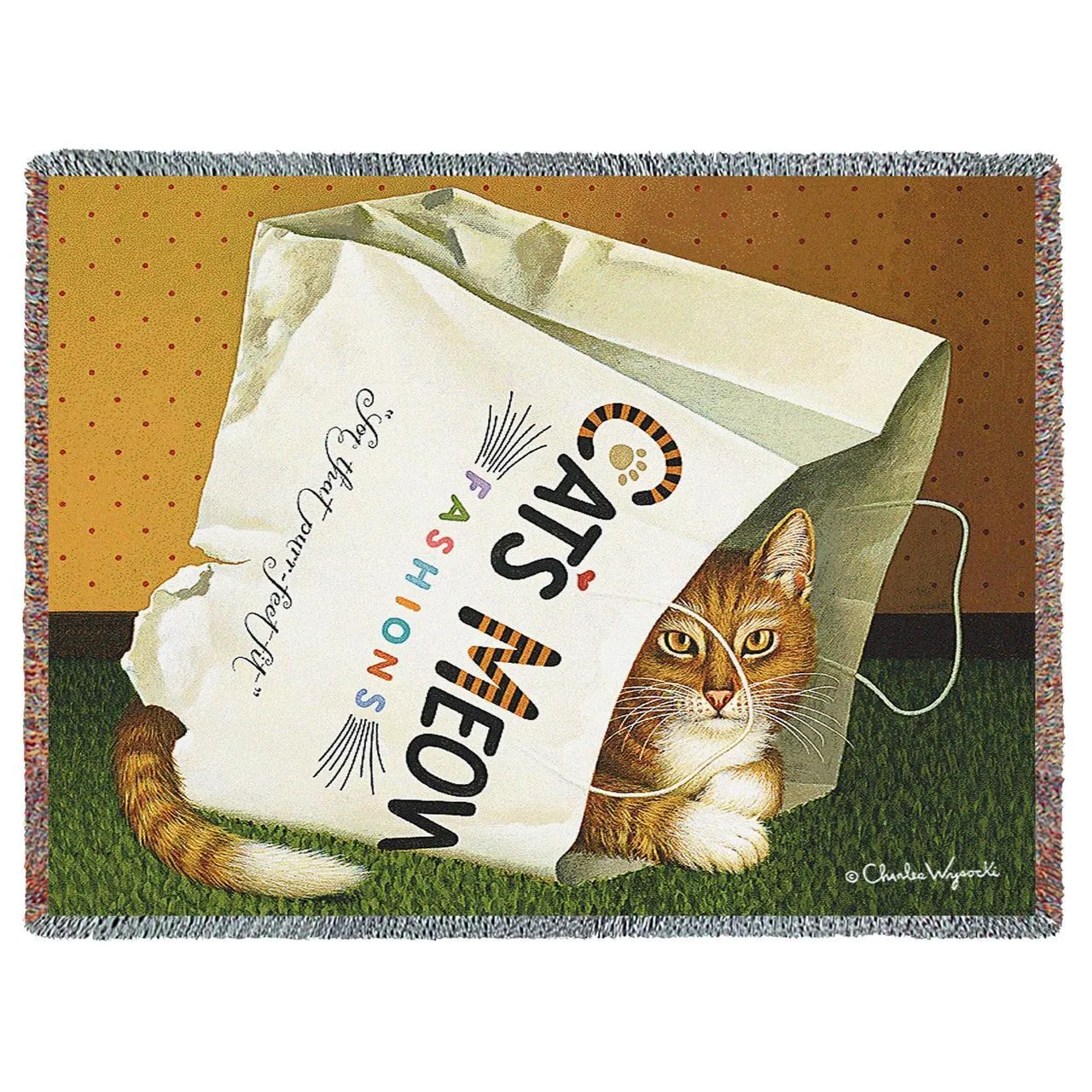Charles Wysocki© Cat's In Bag Throw|Pillow Cover|Wall Tapestry|Tote