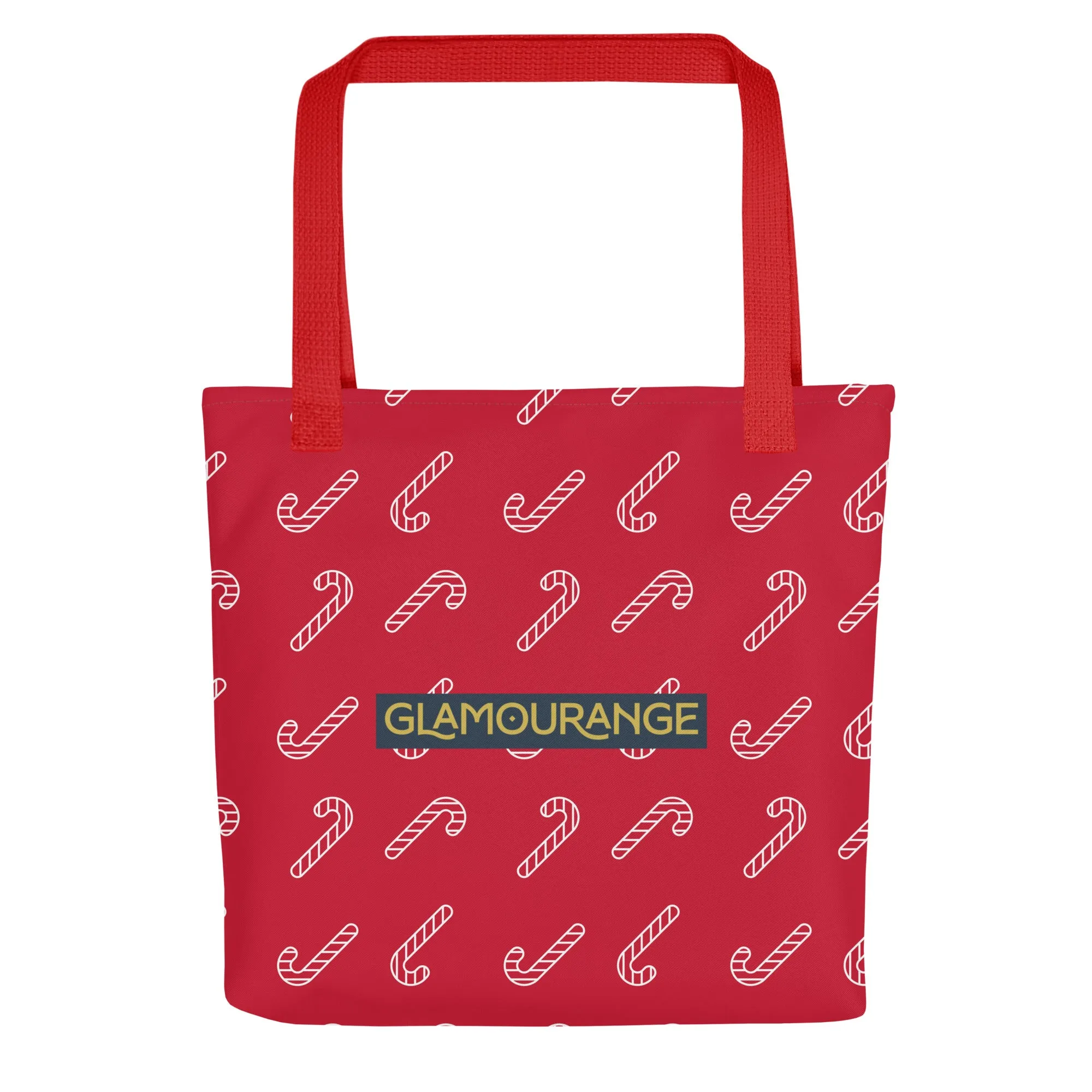Christmas Tote Bag - Candy Cane (Glamourange Festive Pattern Christmas Tote Bags)