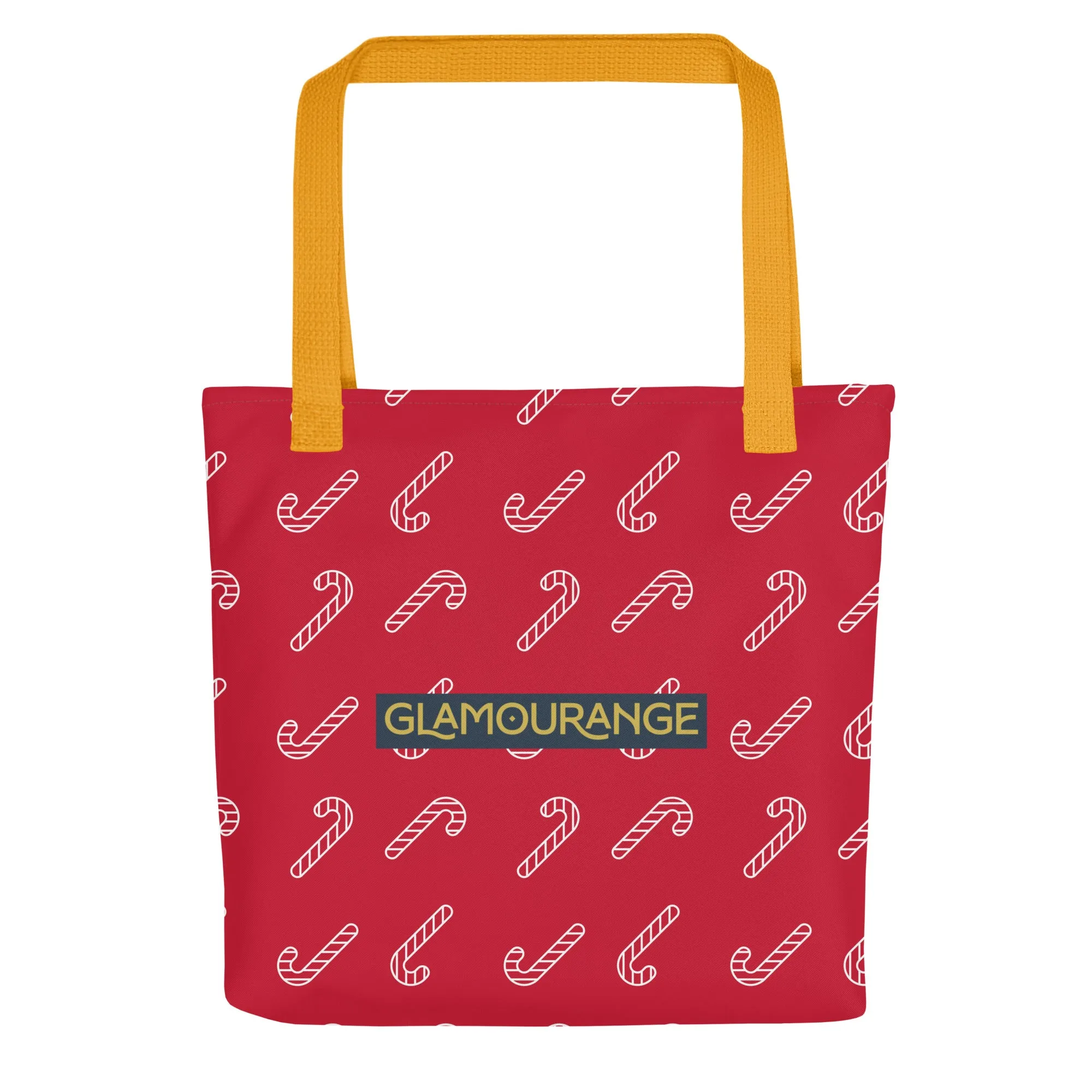 Christmas Tote Bag - Candy Cane (Glamourange Festive Pattern Christmas Tote Bags)