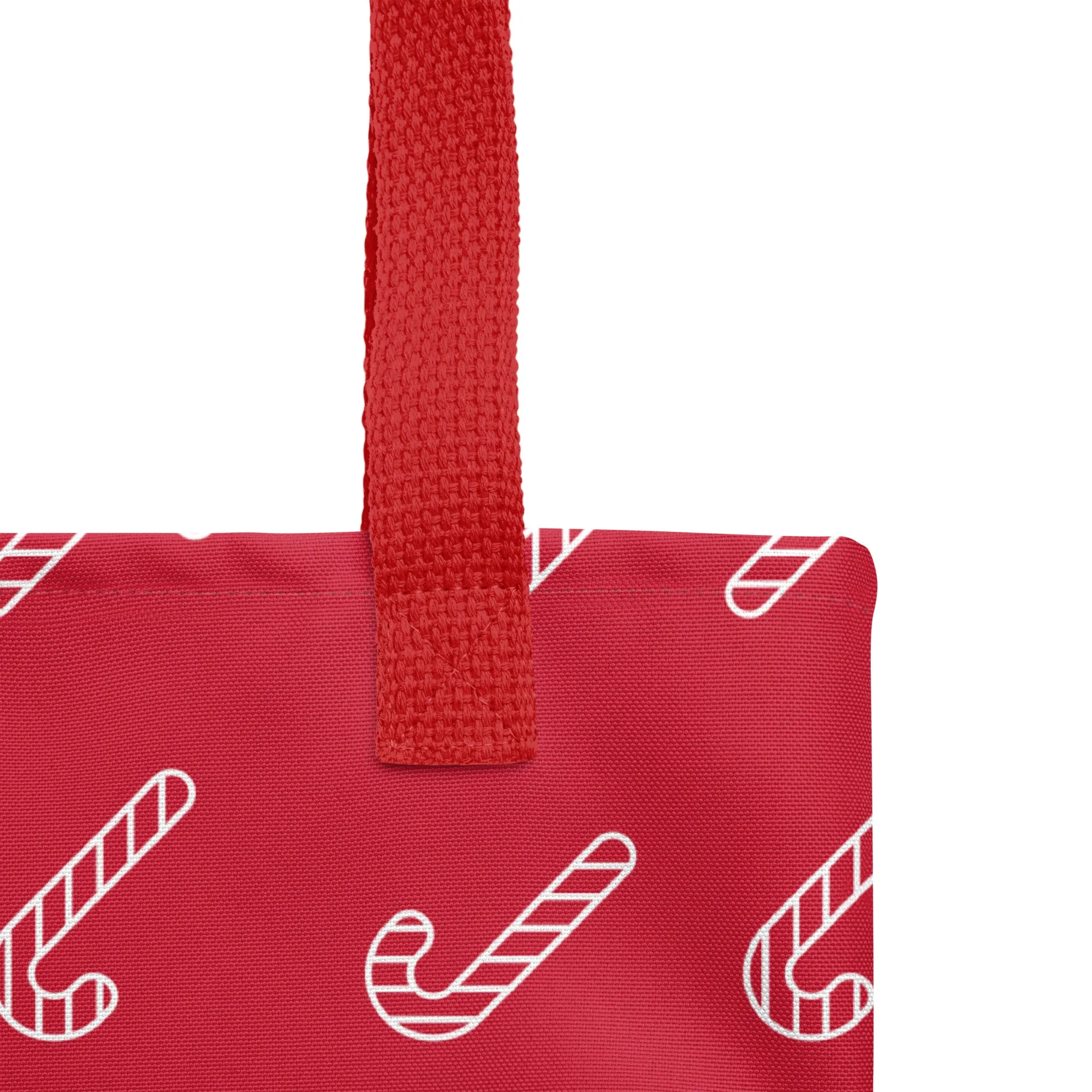 Christmas Tote Bag - Candy Cane (Glamourange Festive Pattern Christmas Tote Bags)