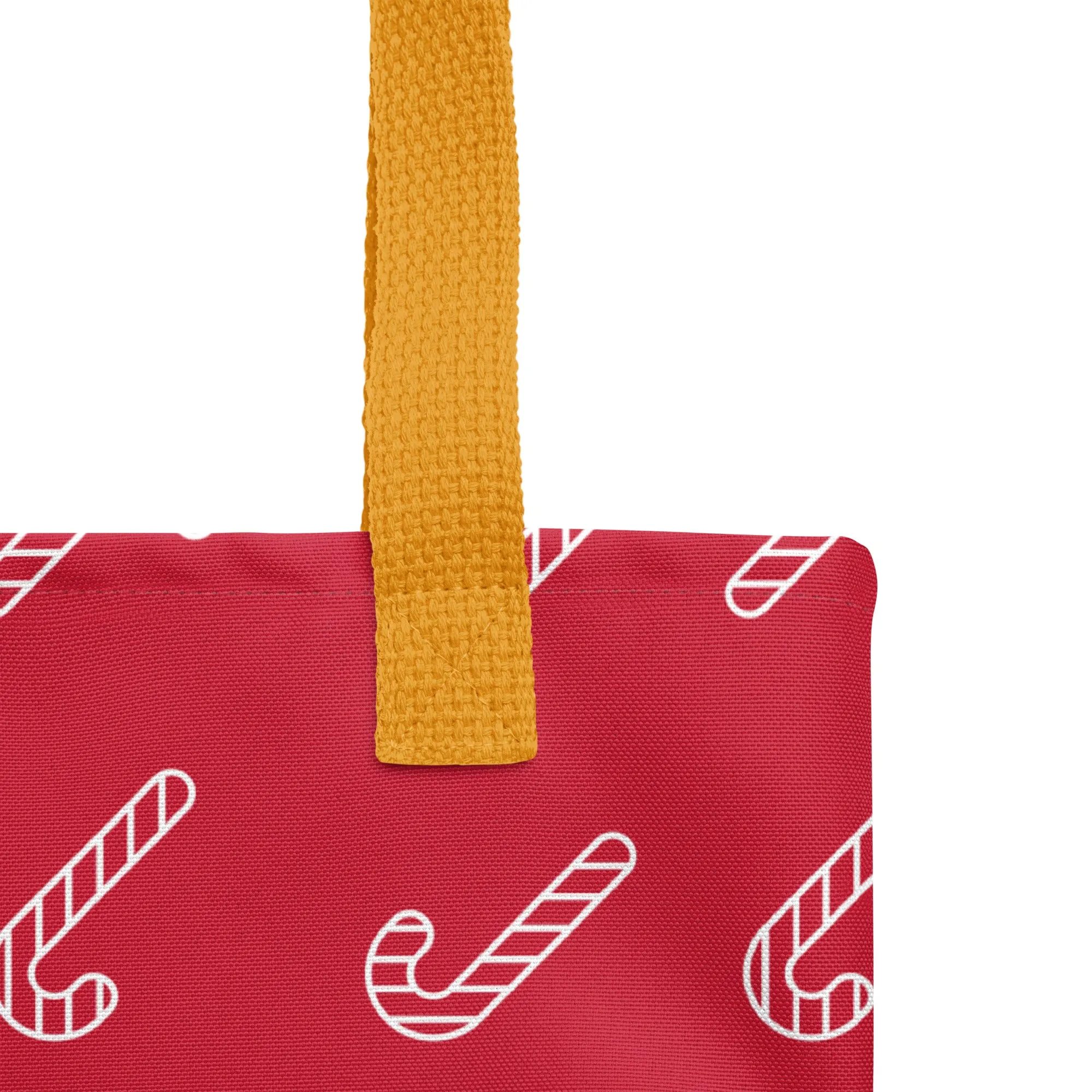 Christmas Tote Bag - Candy Cane (Glamourange Festive Pattern Christmas Tote Bags)
