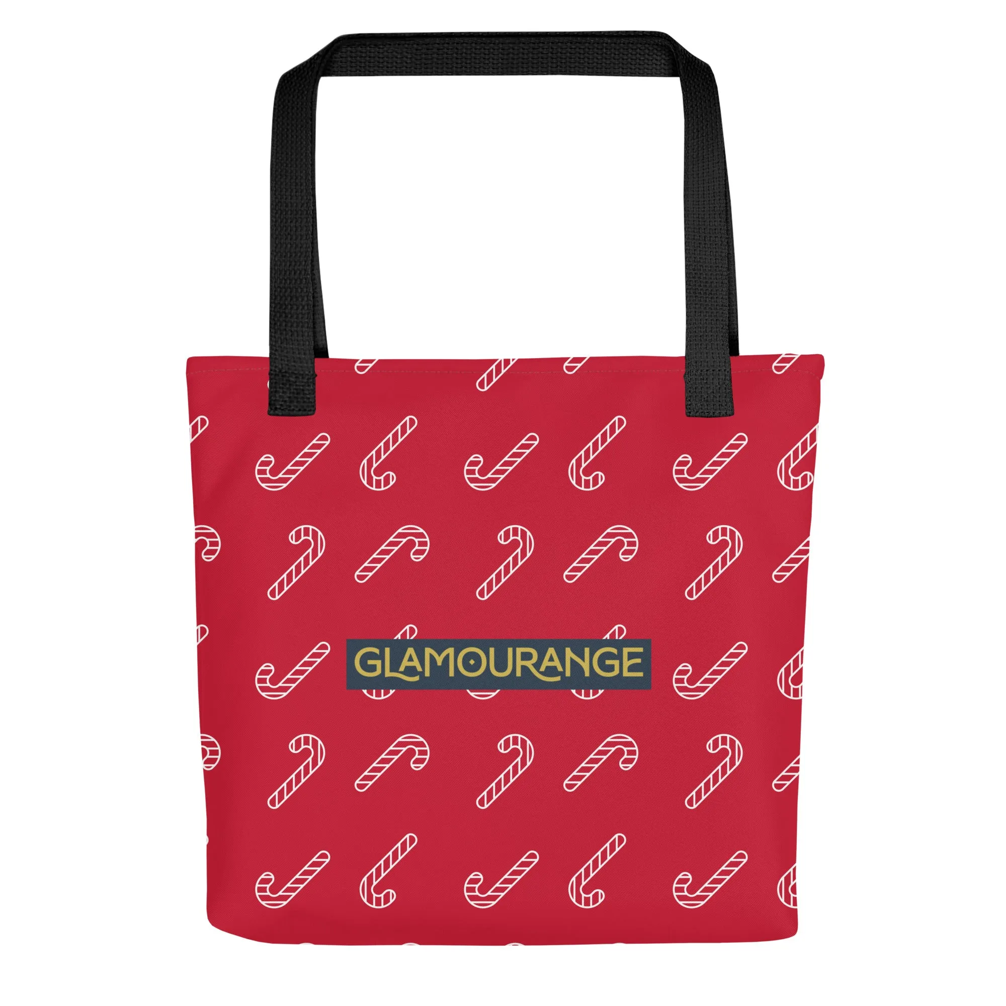 Christmas Tote Bag - Candy Cane (Glamourange Festive Pattern Christmas Tote Bags)