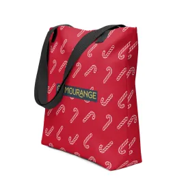 Christmas Tote Bag - Candy Cane (Glamourange Festive Pattern Christmas Tote Bags)