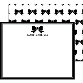 Classic Bow Personalized Flat Notecards - More Color Options