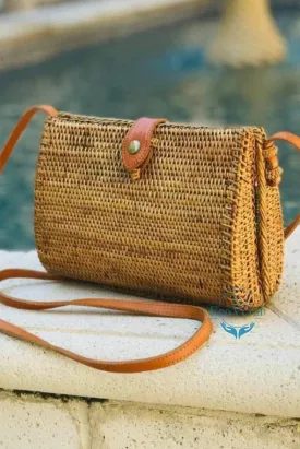 Classic Brown Triangular Crossbody Sling Bag