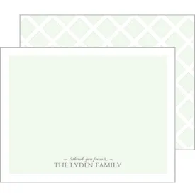 Classic Green Thank You Flat Notecards
