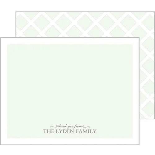 Classic Green Thank You Flat Notecards