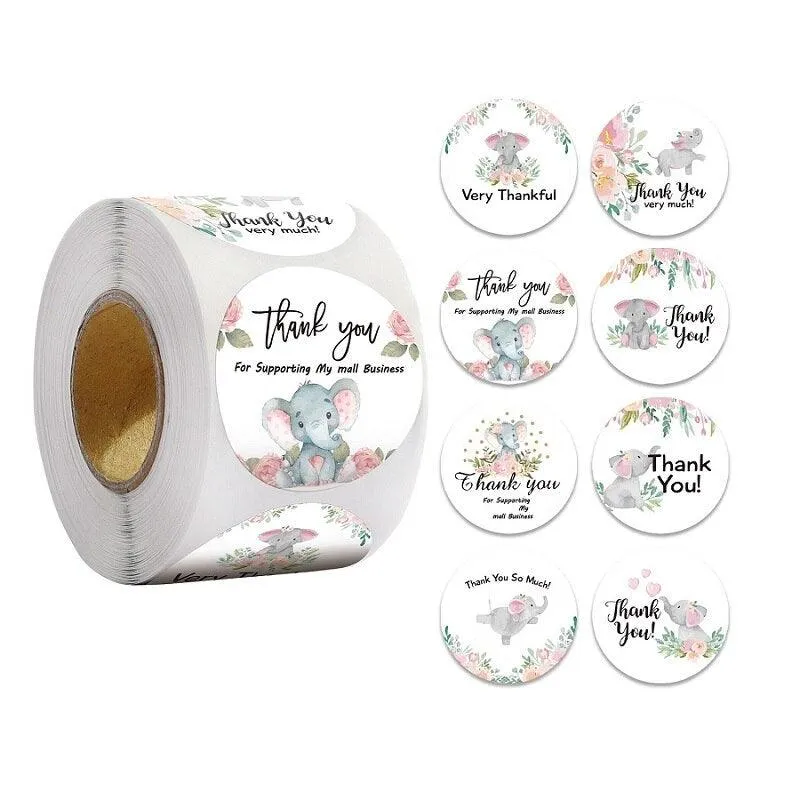Colorful 500-Piece Holiday Gift Bag Seal Stickers for Treats