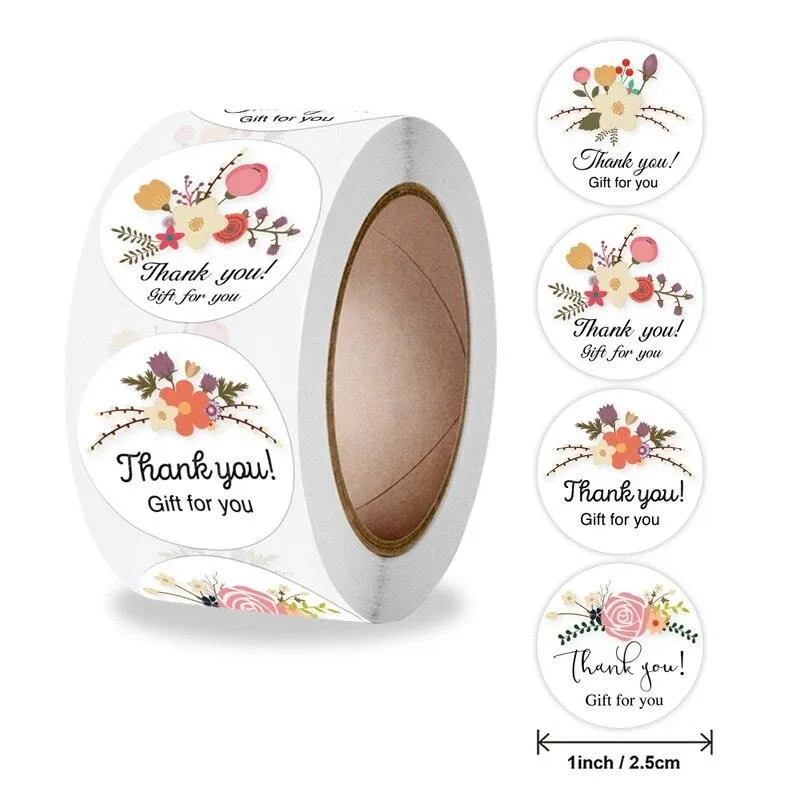 Colorful 500-Piece Holiday Gift Bag Seal Stickers for Treats