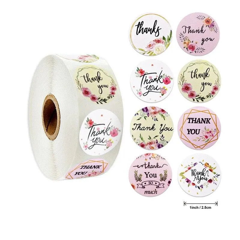 Colorful 500-Piece Holiday Gift Bag Seal Stickers for Treats
