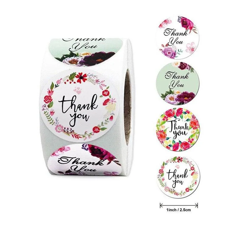 Colorful 500-Piece Holiday Gift Bag Seal Stickers for Treats