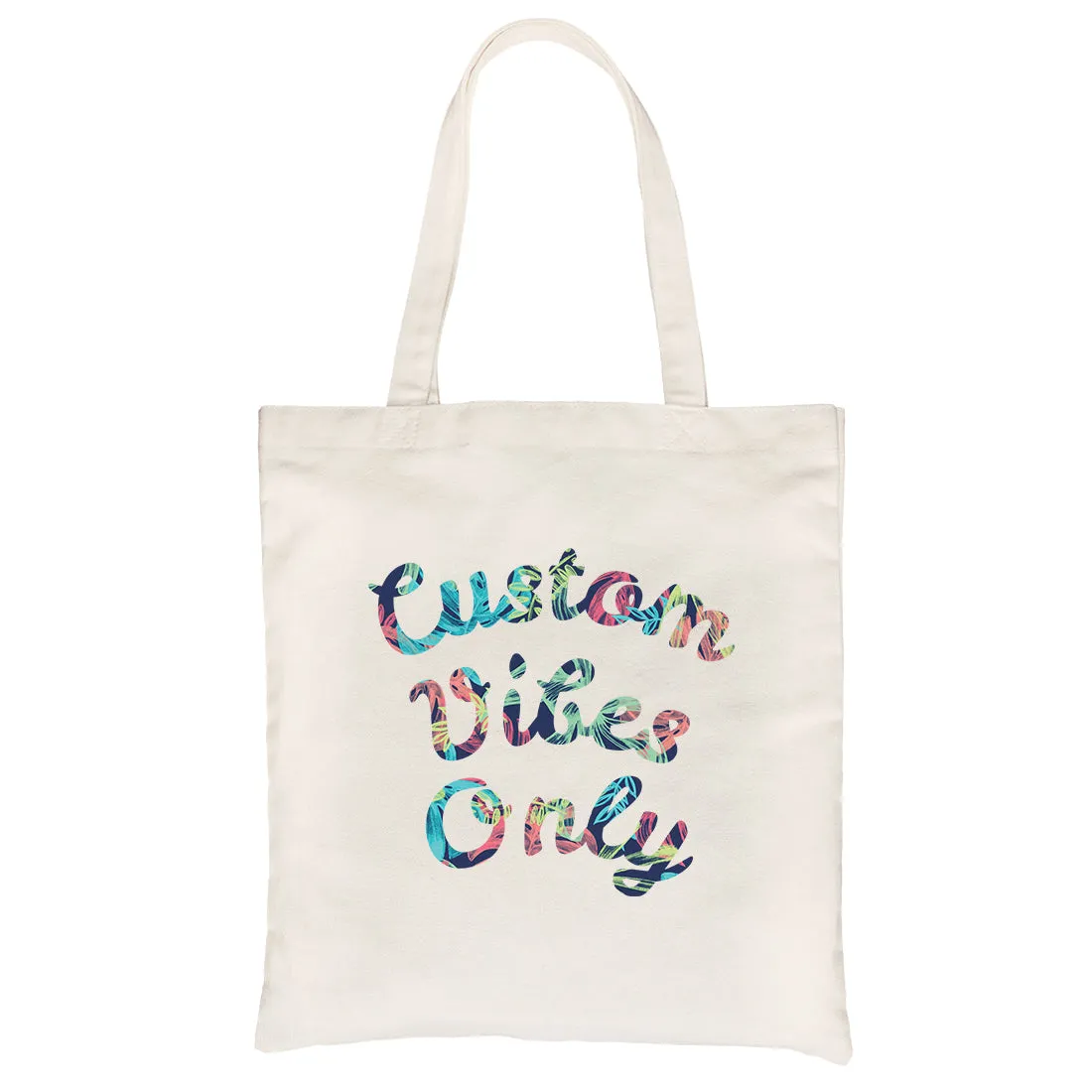 Colorful Overlay Text Groovy Hip Custom Personalized Canvas Bag