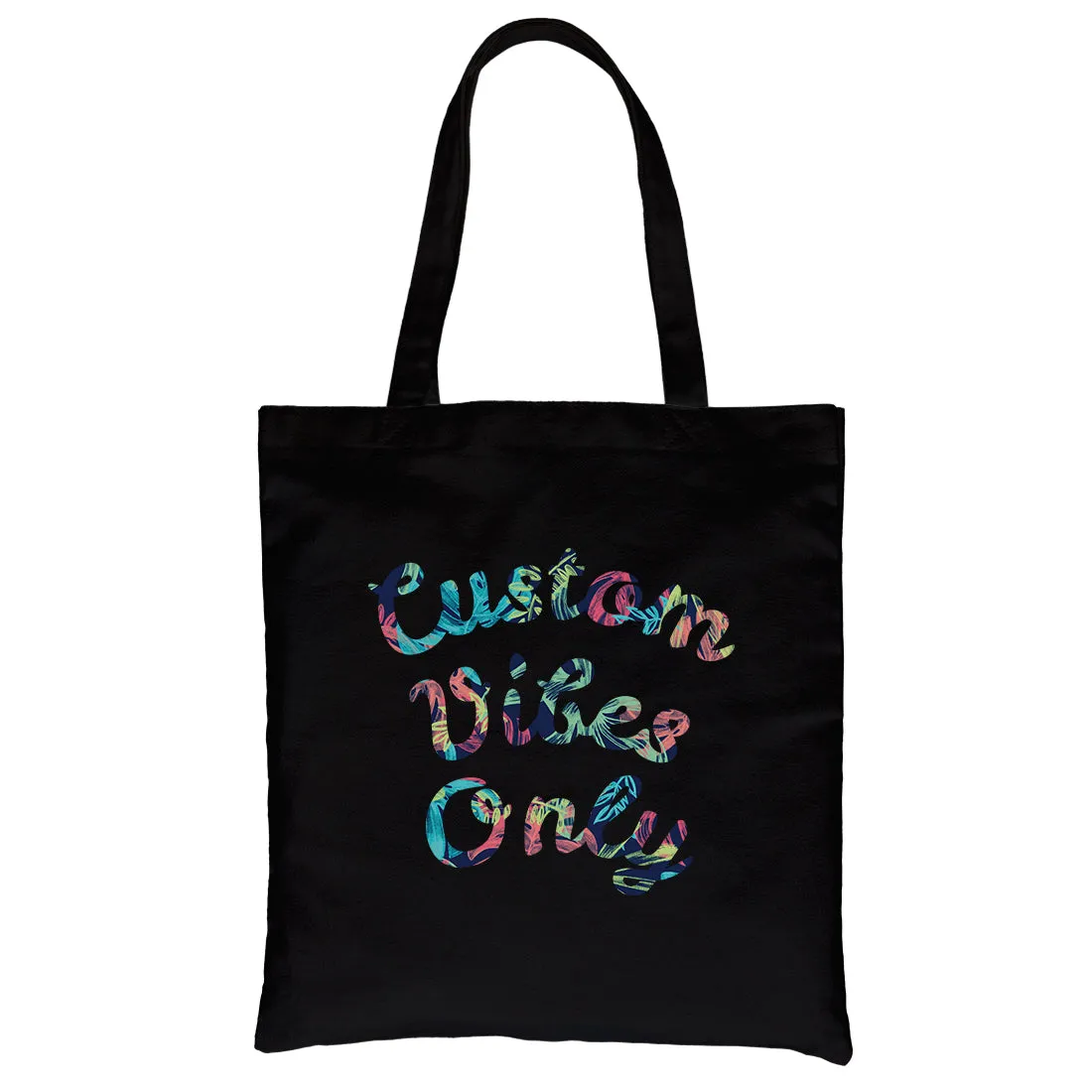 Colorful Overlay Text Groovy Hip Custom Personalized Canvas Bag