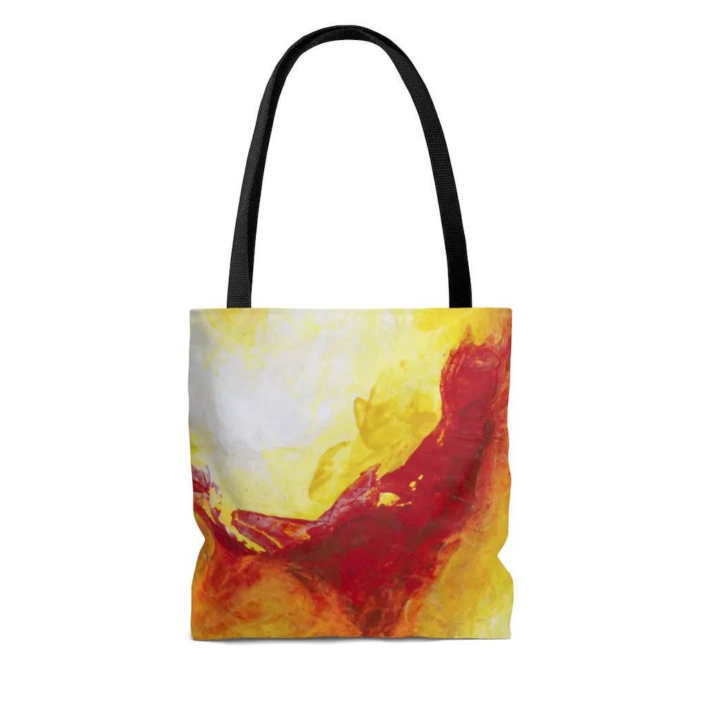 Colorful TOTE BAG Yellow Red Abstract Art Design