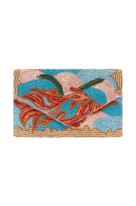 Cora Sequinned Clutch Bag Turquoise