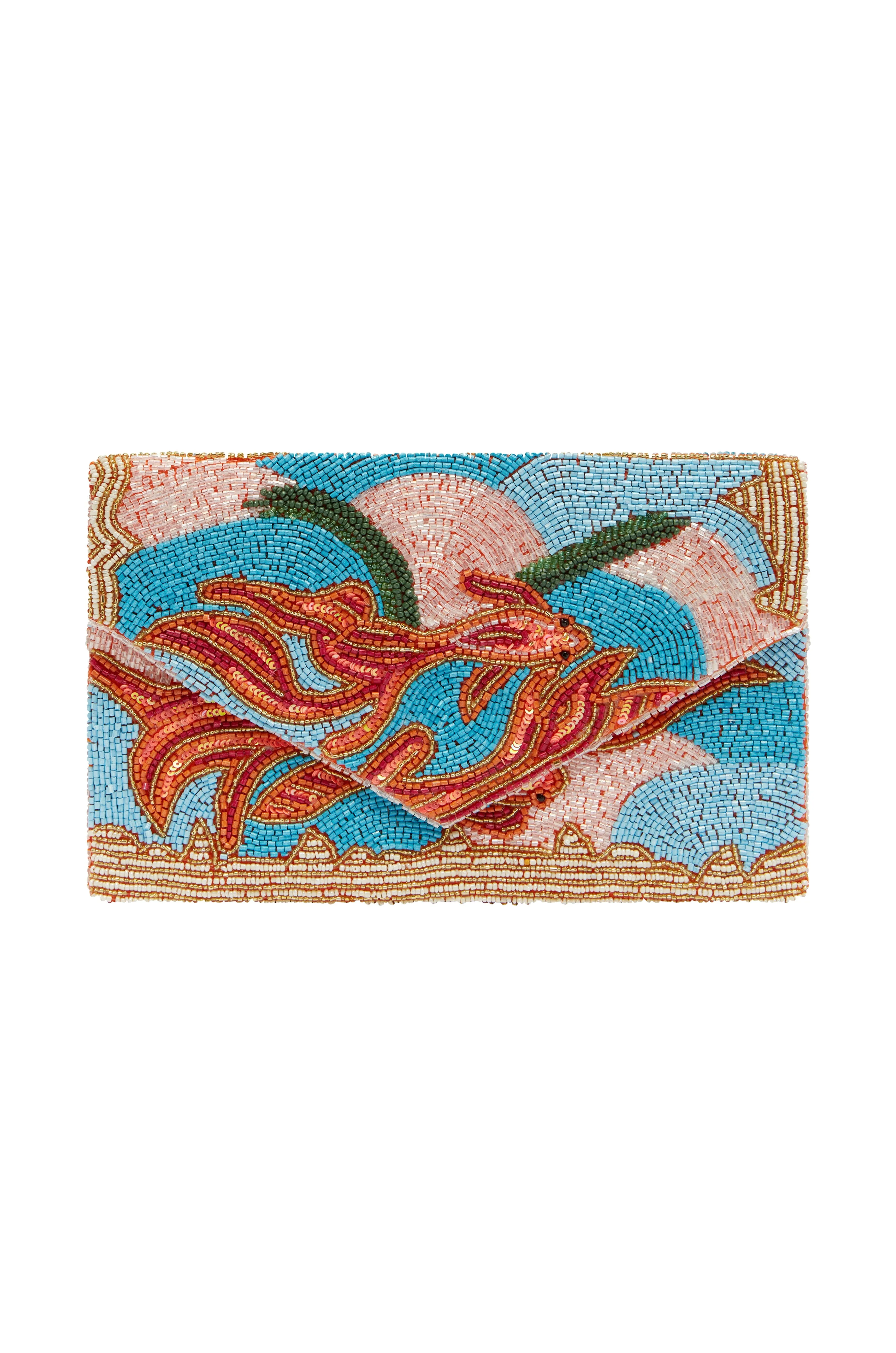 Cora Sequinned Clutch Bag Turquoise