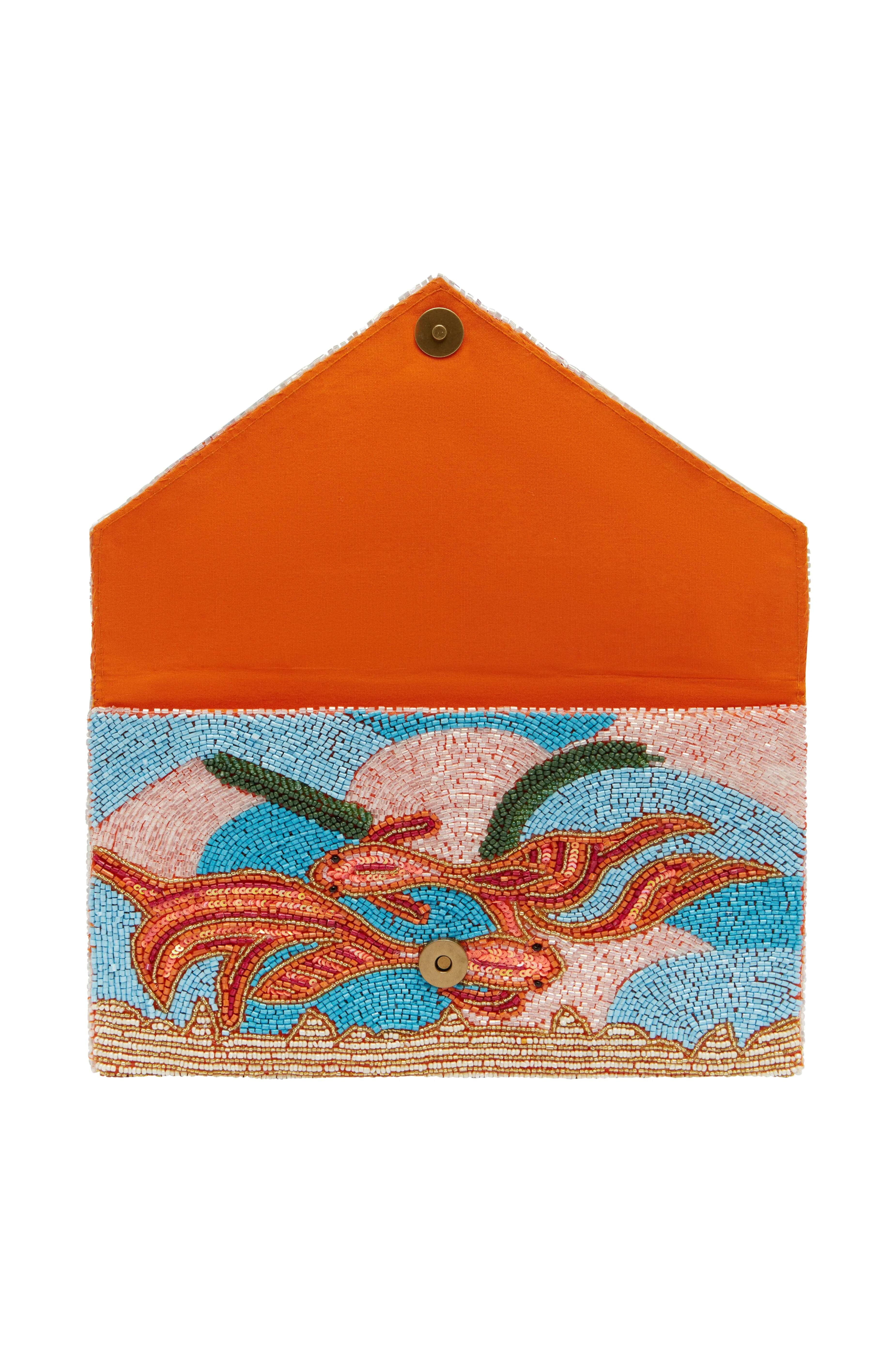 Cora Sequinned Clutch Bag Turquoise