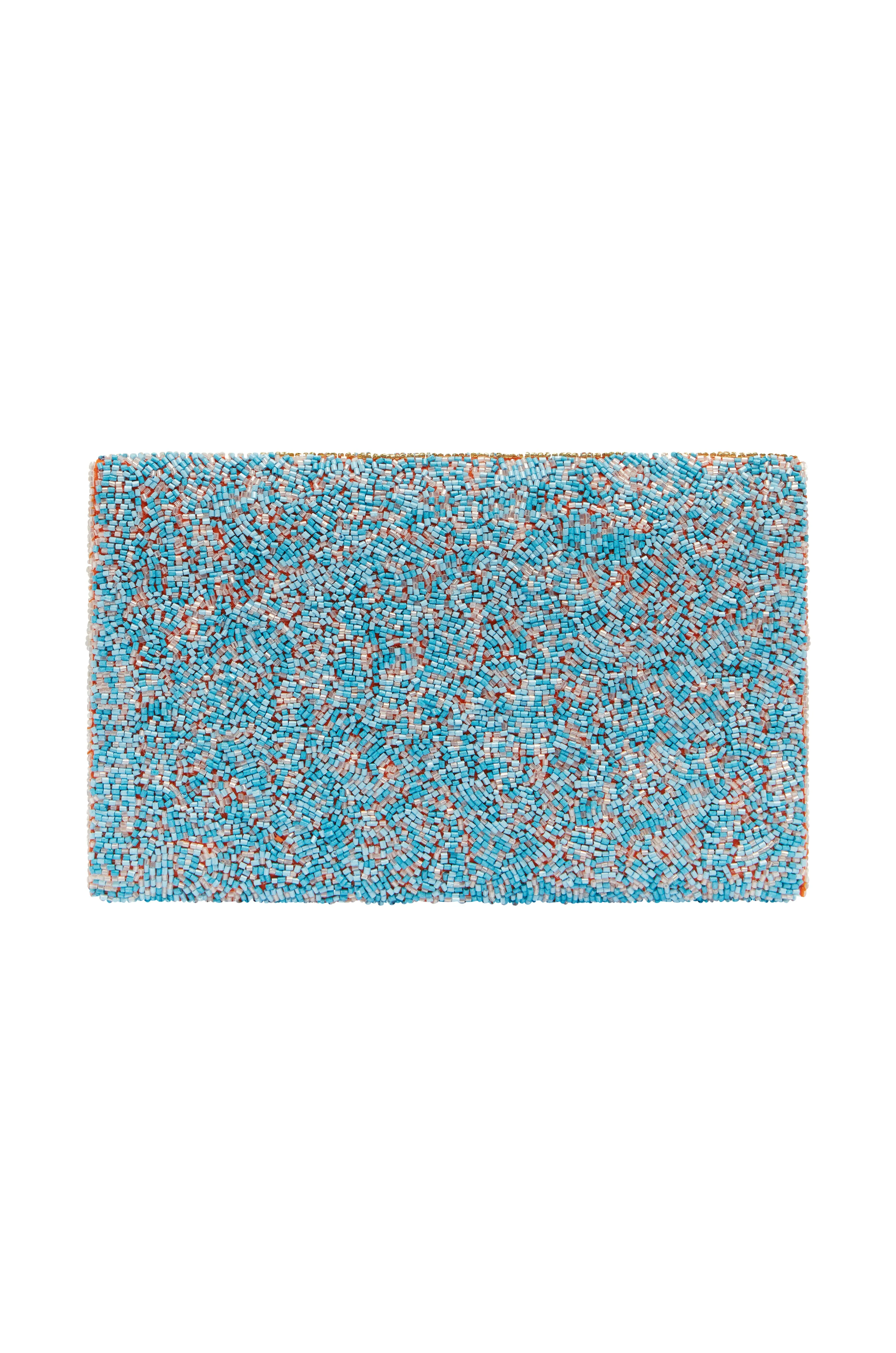 Cora Sequinned Clutch Bag Turquoise