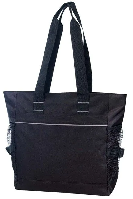 Custom Poly Zippered Tote Bag With Dual Side Mech Pocket