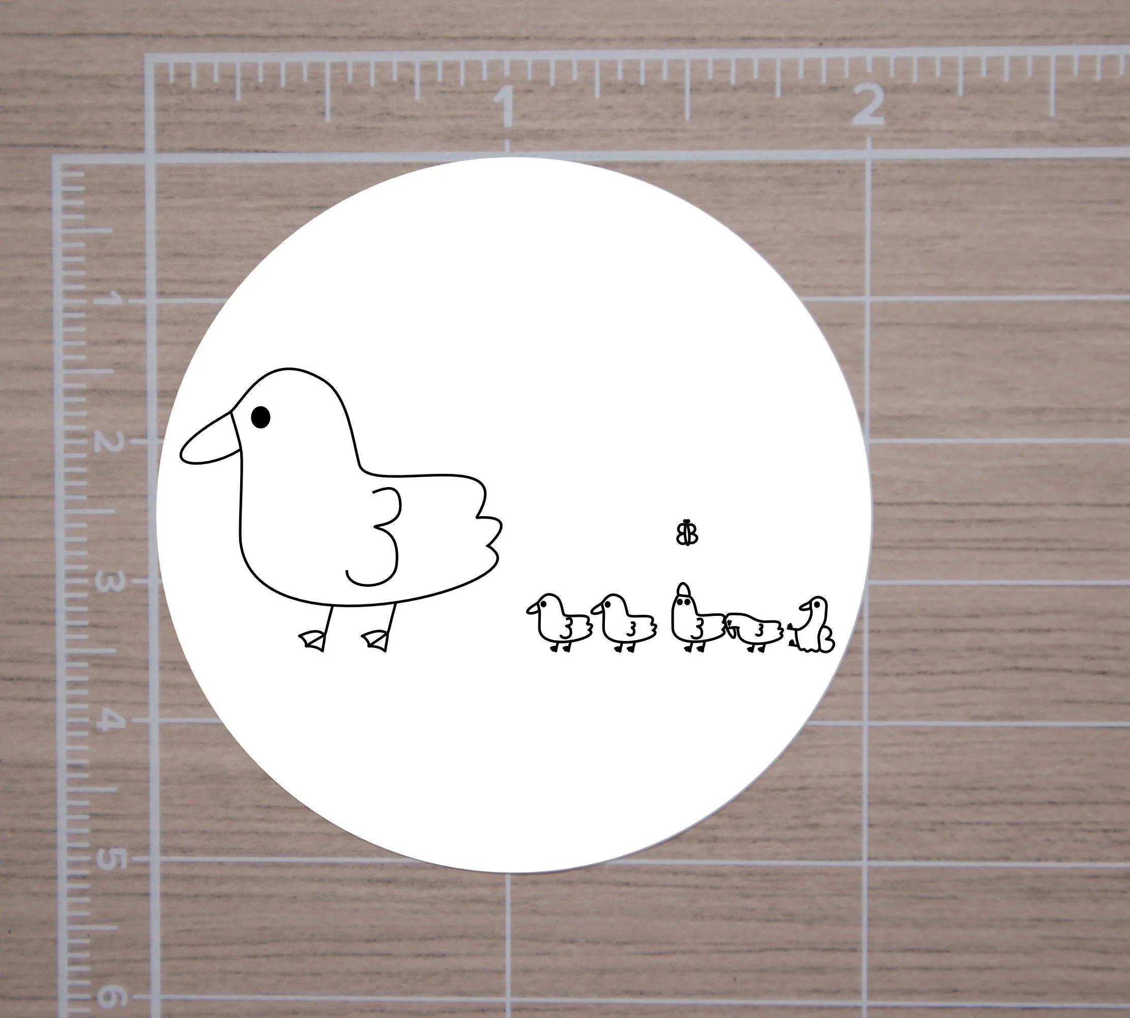 Ducks In A Row Round Stickers, Envelope Seals, Gift Wrap Stickers,  2" Circle Stickers