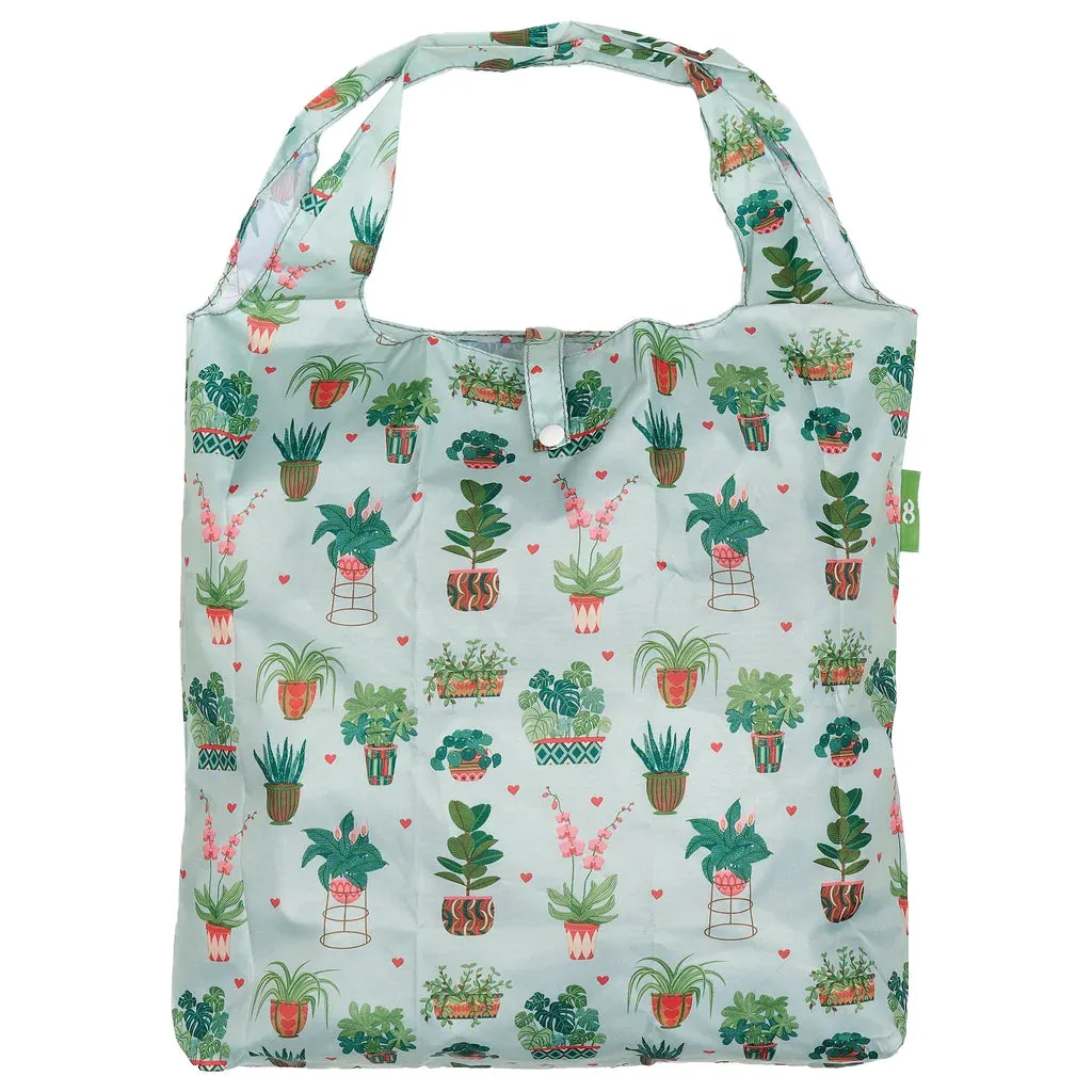 Eco Chic Lightweight Foldable Reusable Mint House Plant Shopping Bag