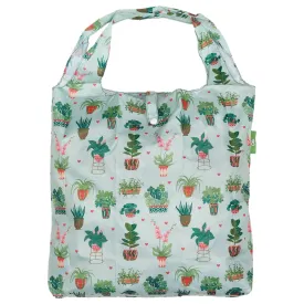 Eco Chic Lightweight Foldable Reusable Mint House Plant Shopping Bag