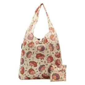 Eco Chic Lightweight Foldable Reusable Shopping Bag Hedgehog