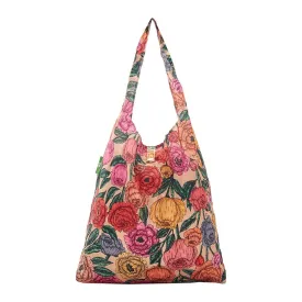 Eco Chic Lightweight Foldable Reusable Shopping Bag Peonies