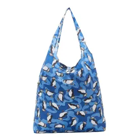 Eco Chic Lightweight Foldable Reusable Shopping Bag Puffin Blue